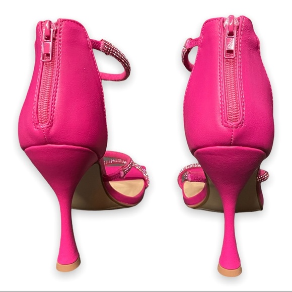 Coconuts by Matisse Pink Strappy Heels Square Toe Y2K 7.5 - Picture 3 of 6